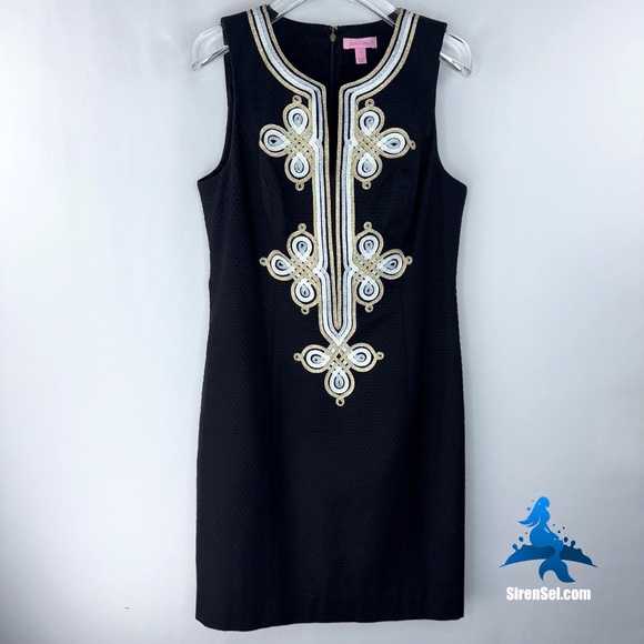 Lilly Pulitzer Dresses & Skirts - 1142 Lilly Pulitzer Mila Shift Dress - Size 4 - Black/Silver